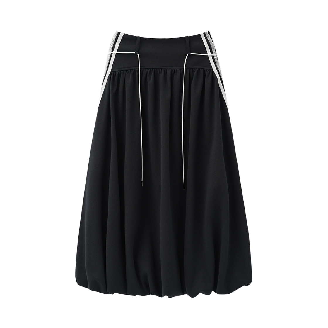 비바셔스 마리 레이스 라인 벌룬 롱스커트 블랙(Marie Lace Line Balloon Long Skrit BLACK)