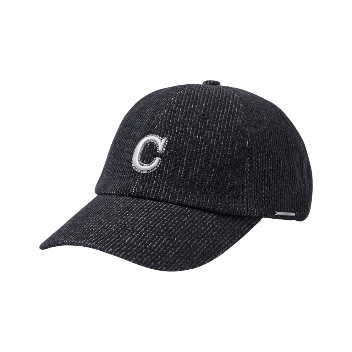 CARAX26512BKX Customellow Denim Stripe Baseball Cap Black
