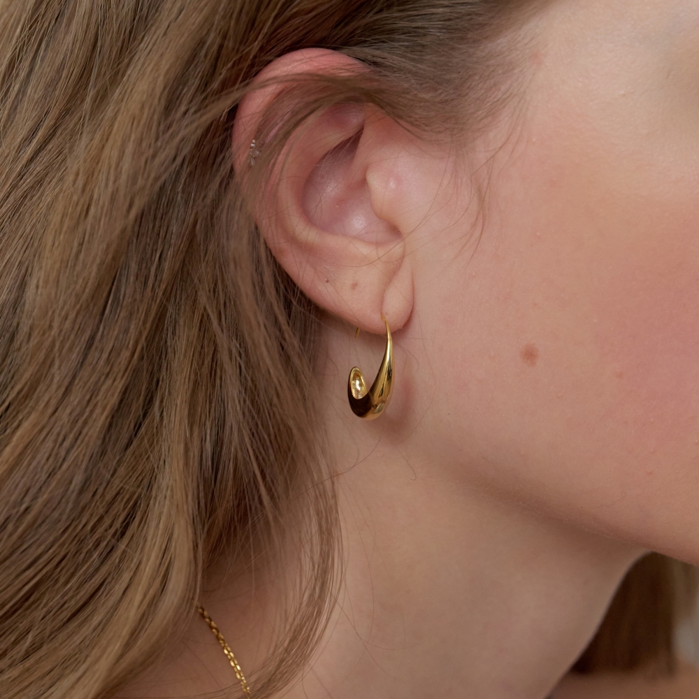 러브미몬스터 슬림 잎 귀걸이 골드(lovememonster Slim Leaf Earrings GOLD) - 4