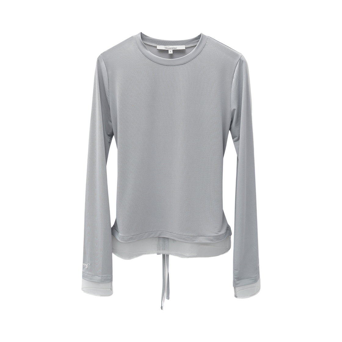 비바셔스 루 시스루 레이어드 스판 티 그레이(VIVACIOUS Lou See-through Layered Span Tee GREY)