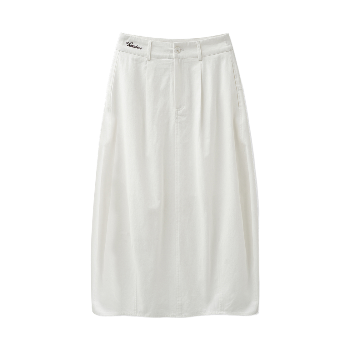 비바셔스 마이아 롱 배럴 스커트 화이트(VIVACIOUS Maia Long Barrel Skirt WHITE)