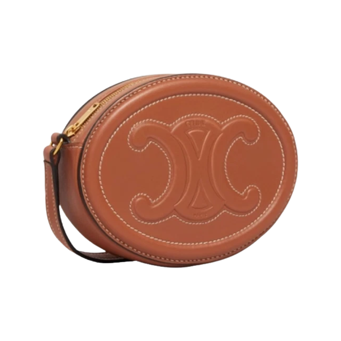 셀린느 스무스 카프스킨 크로스바디 오발 퍼스 레더 트리옹프 탄(Celine Crossbody Oval Purse Cuir Triomphe in Smooth Calfskin Tan) - 2