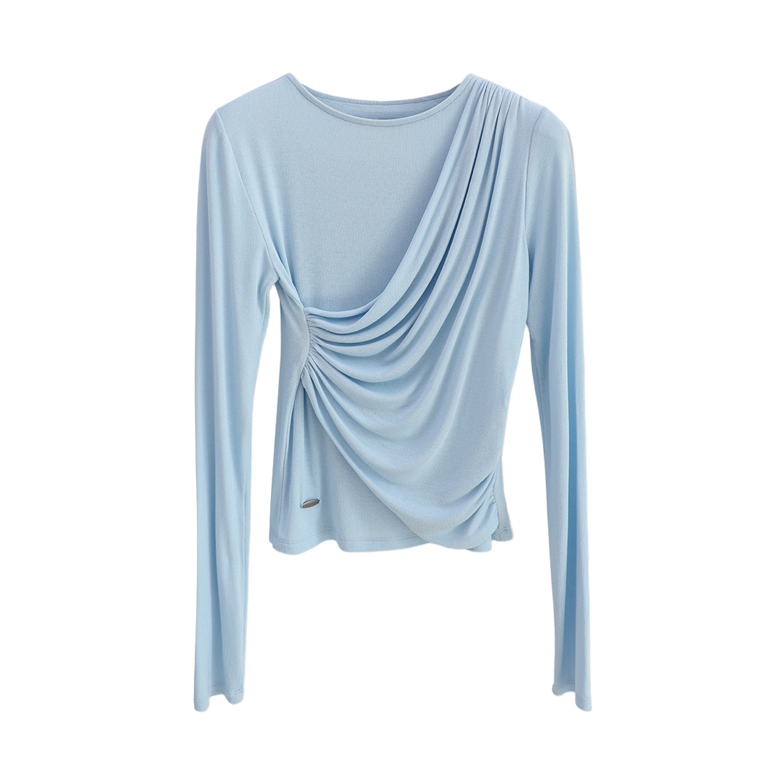 VV61TS03BL VIVACIOUS Briller Shirring Drape Tee BLUE