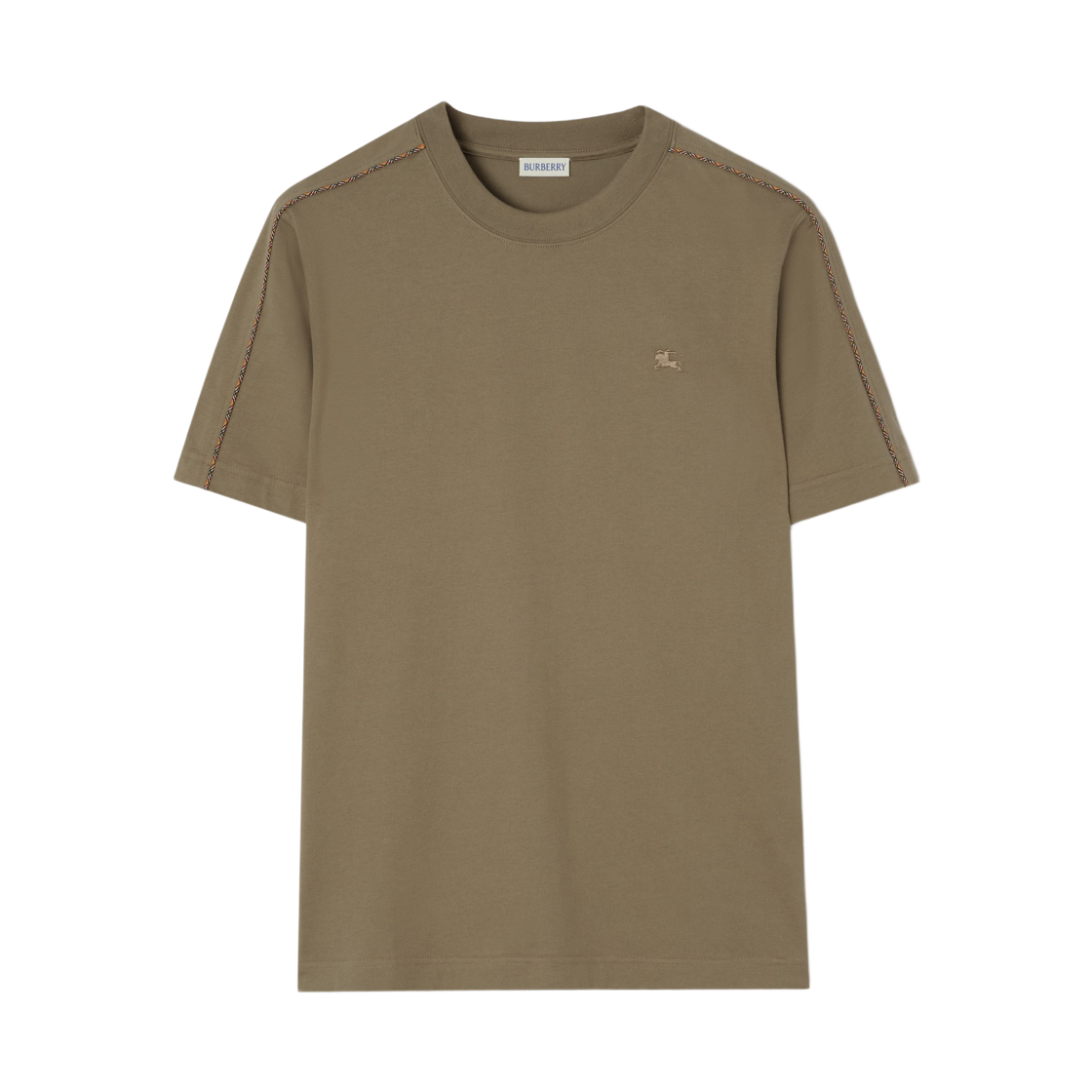 8127592 Burberry Check Piping Cotton T-Shirt Finch Brown