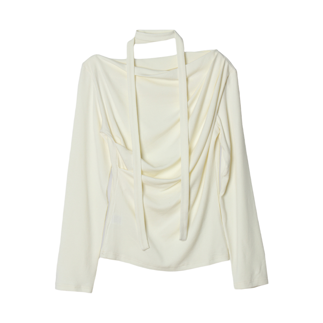 P0000RMU maisonlehar Shez Shirring Wrap Tee Shirt (Tie Set) 2color