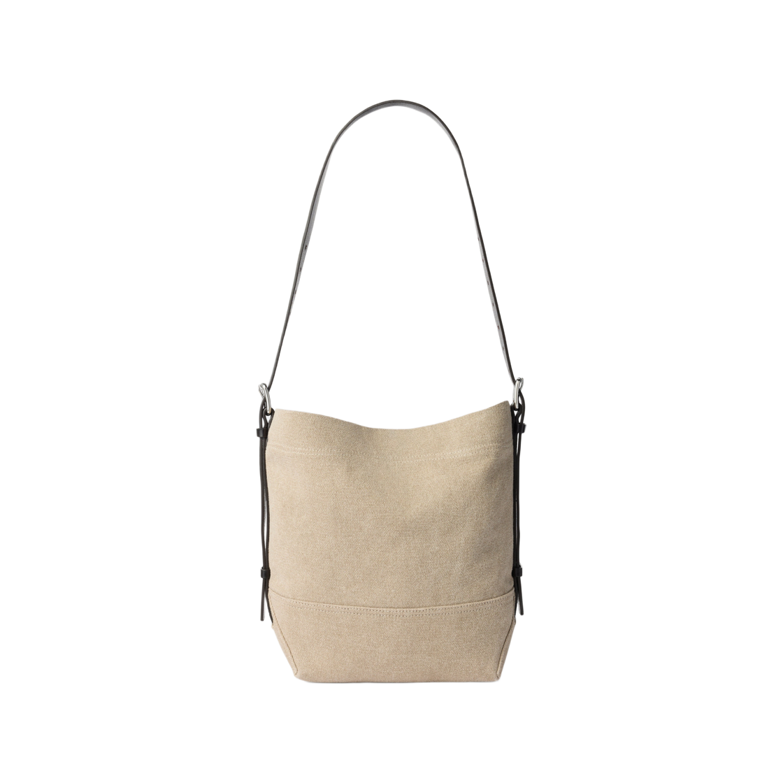 BG0201-LF1697-045 Lemaire Small Belted Tote Bag in Heavy Eco Cotton Canvas Dark Linen
