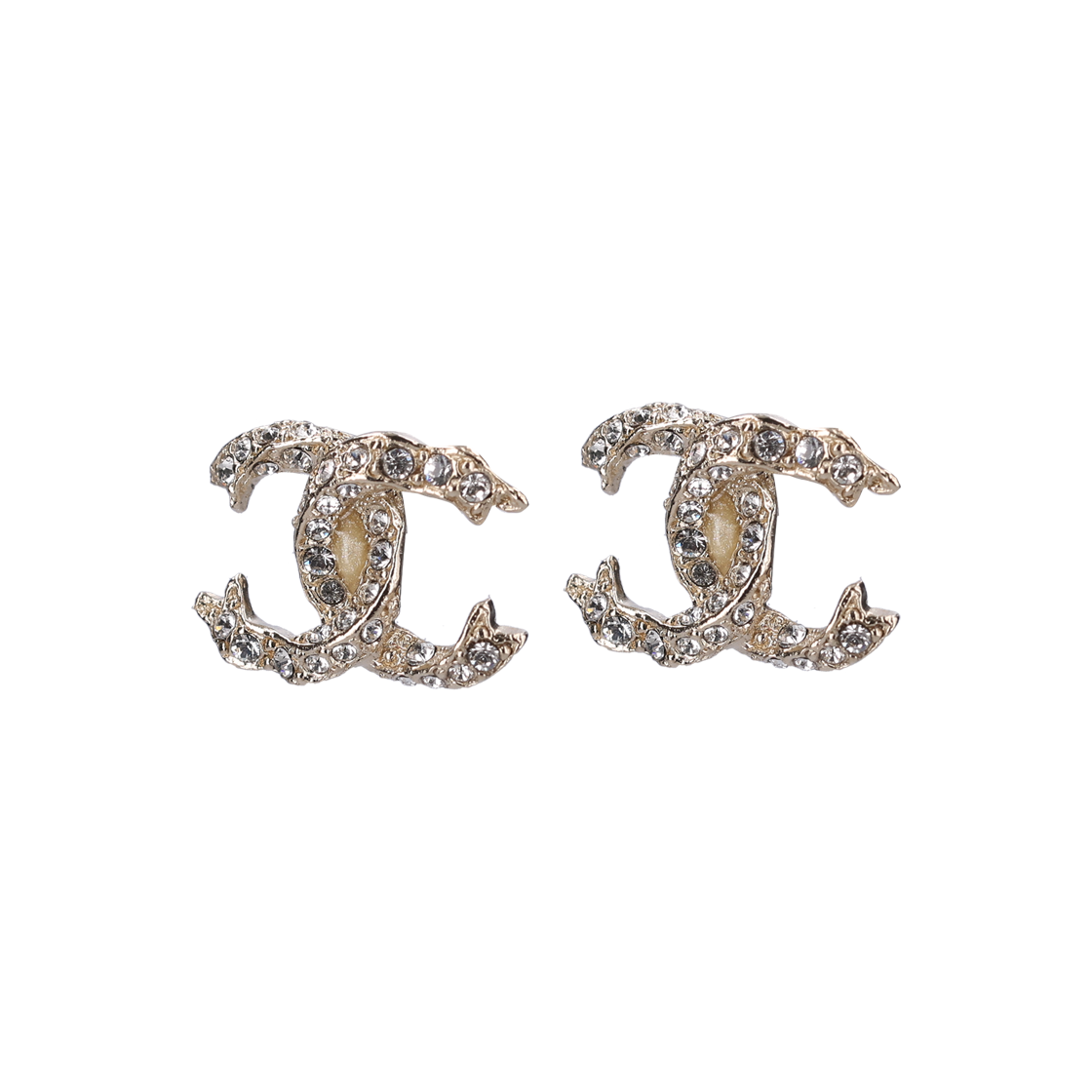 ITKAL7EUEB9L Chanel CC Crystal Gold Metal Earrings