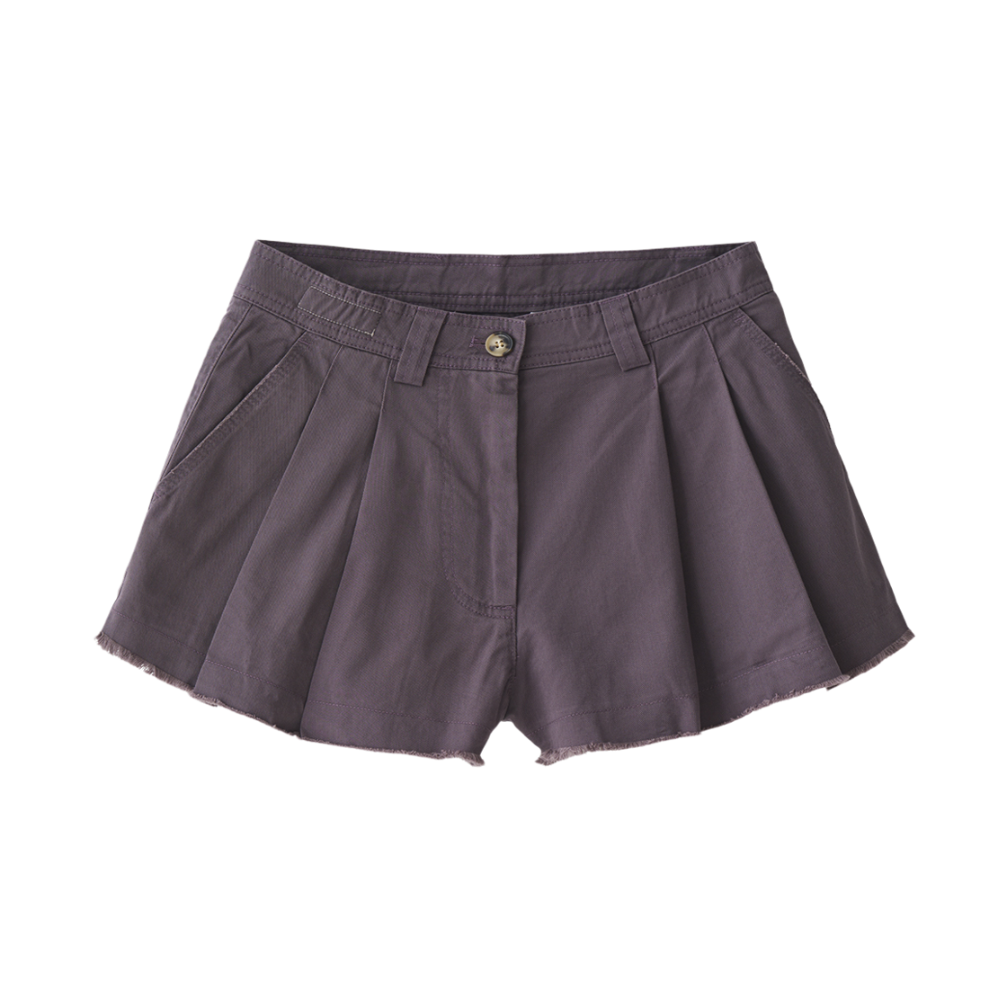 투위드 006 플리티드 버뮤다 팬츠 워시드 퍼플 0사이즈(Tuewid 006 Pleated Bermuda Pants In Washed Purple 0 Size) - 1