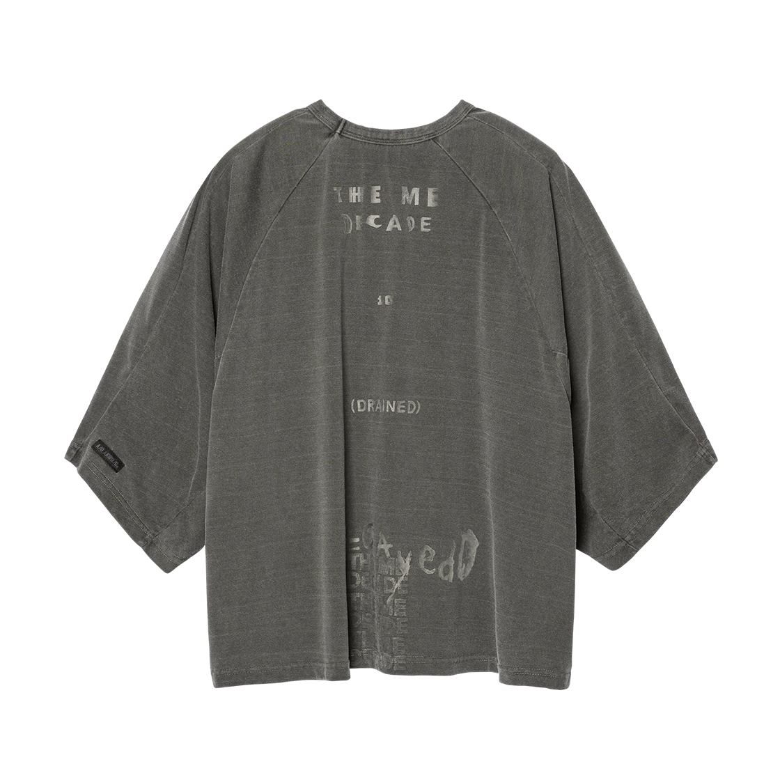 아조바이아조 워시드 더 미 데케이드 스컬프티드 티셔츠 차콜(AJOBYAJO Washed The Me Decade Sculpted Raglan T-Shirt CHARCOAL) - 2
