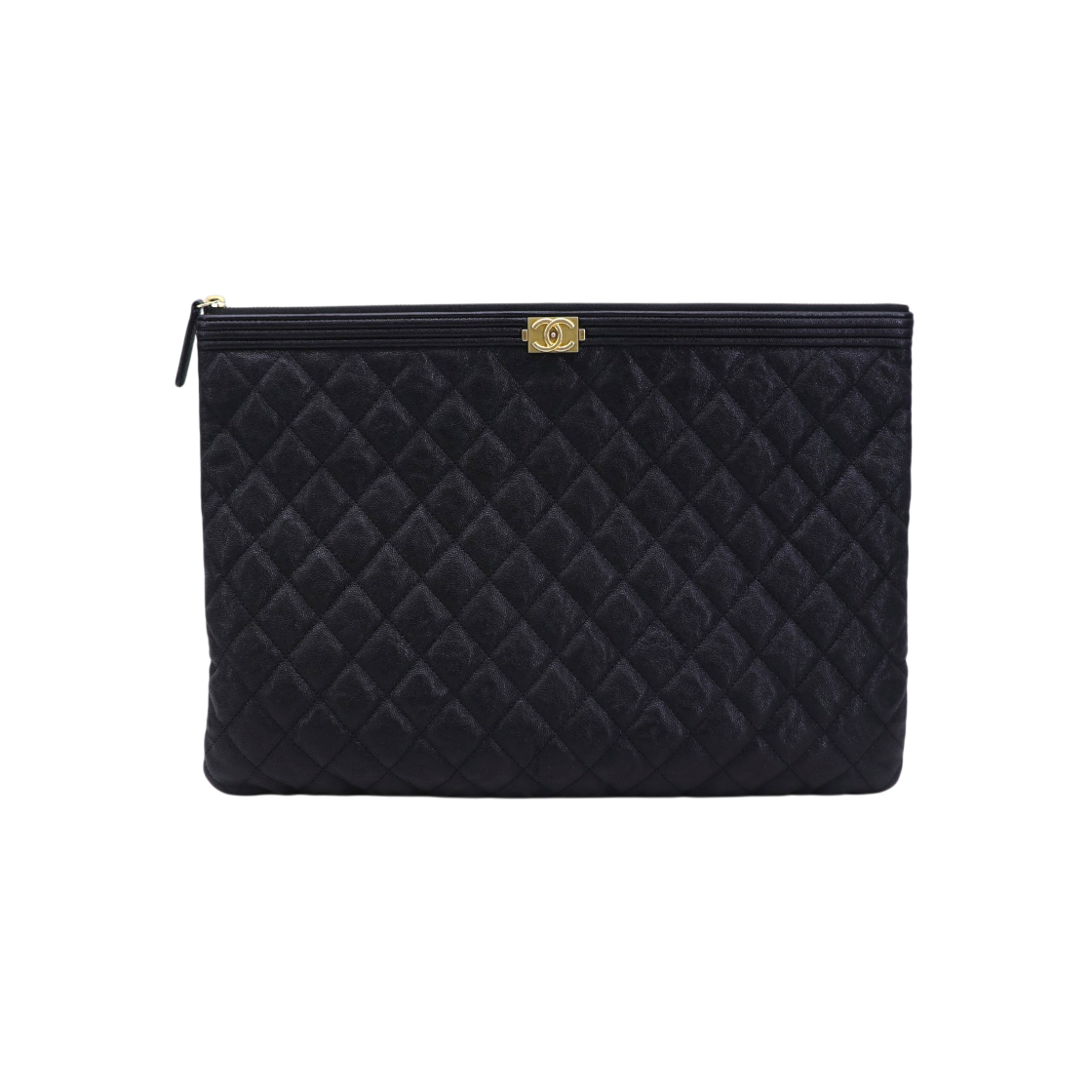 IT5ML7NIL5TM Chanel Boy Clutch Large Caviar