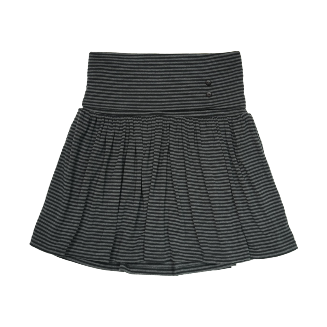 2FCSK002C Stripe Foldover Skirt Charcoal