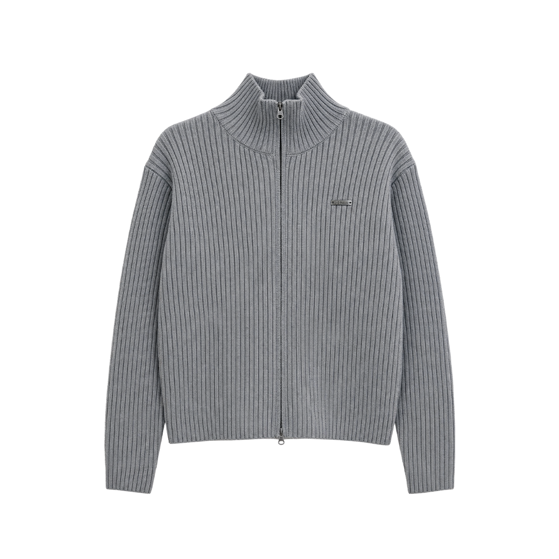 에이치덱스 내추럴 바디핏 숏 컷 니트 집업 멜란지그레이(HDEX Natural Body Fit Short-Cut Knit Zip-Up Melange Gray)