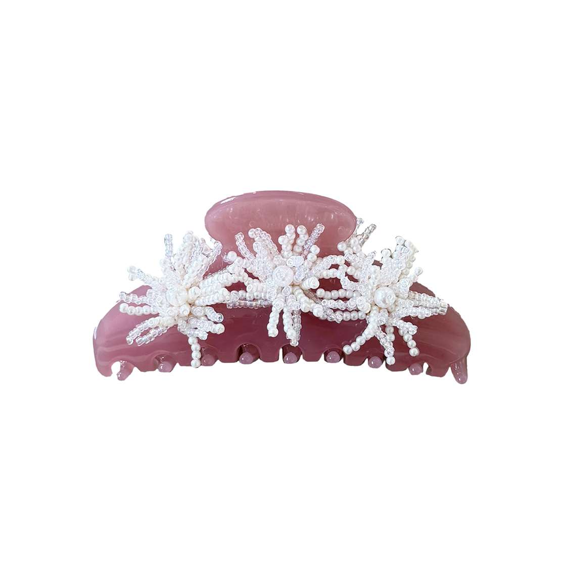 러브미몬스터 샤이닝 비즈 헤어 집게핀 더스티핑크(lovememonster Shining Beads Hair Clip DUSTY PINK) - 1