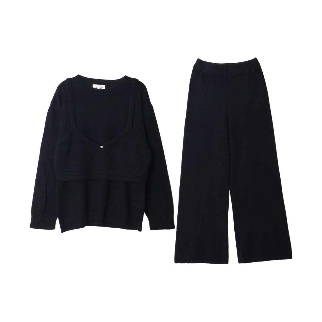 메종르하르 로라 니트 SET (라운드니트+팬츠+뷔스티에) 3color(maisonlehar Lora Knit Set (Roundknit+Knitpants+Bustier) 3color) - 3