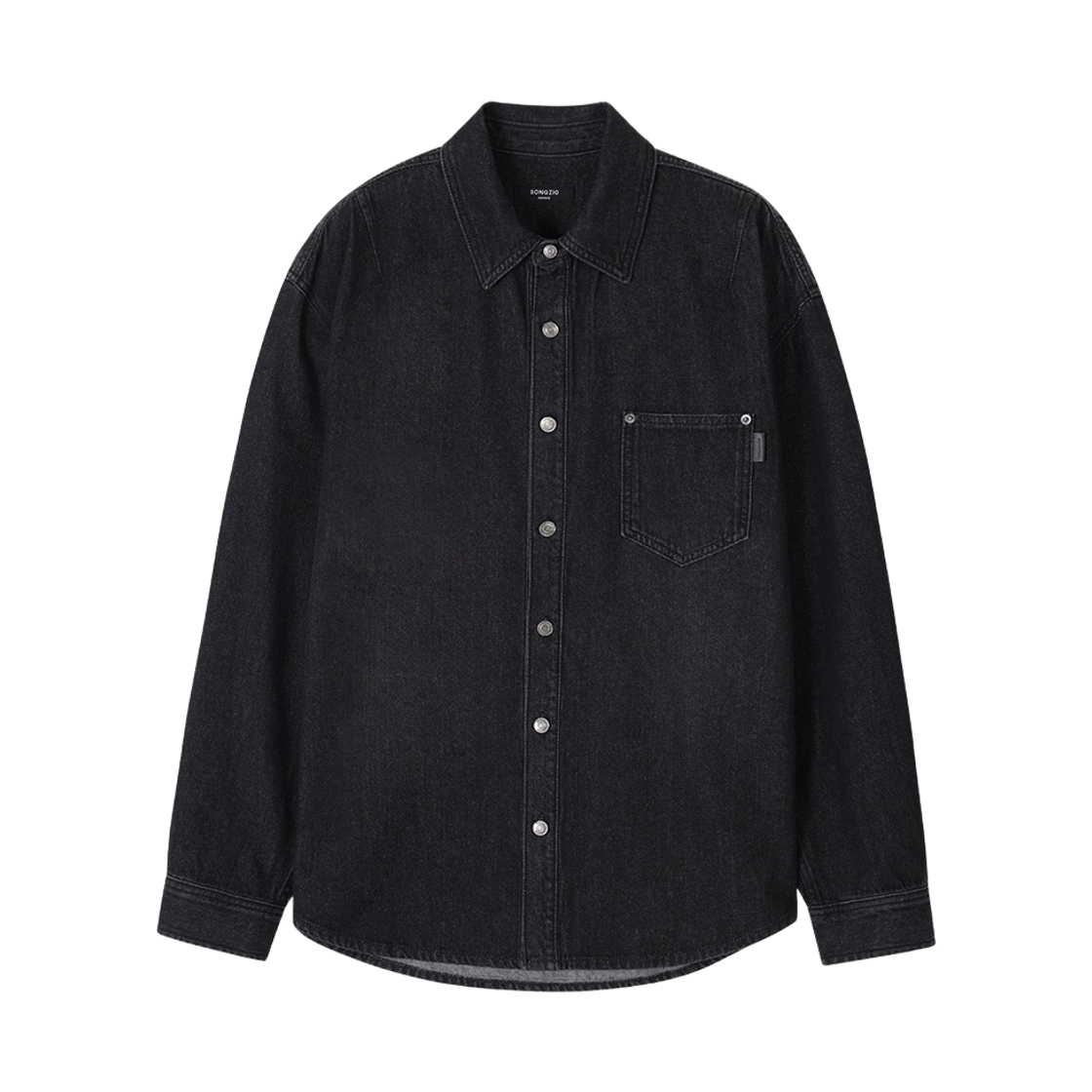 SI5SH520BK SONGZIO HOMME Painted Denim Shirt Black