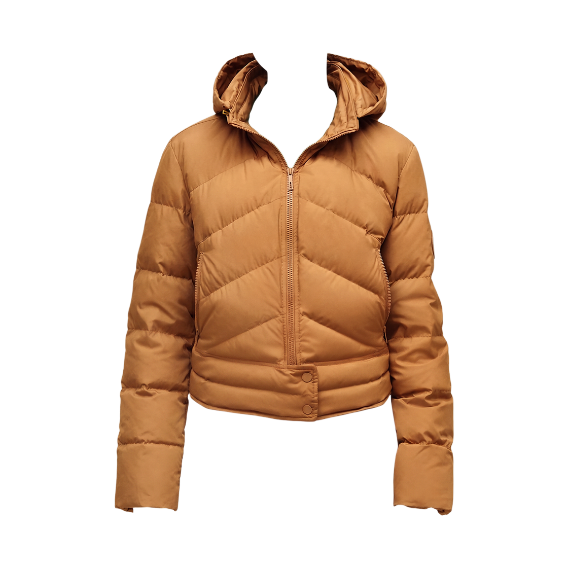 H6H0164DMND (W) Hermes Short Puffer Coat Marron Ocre