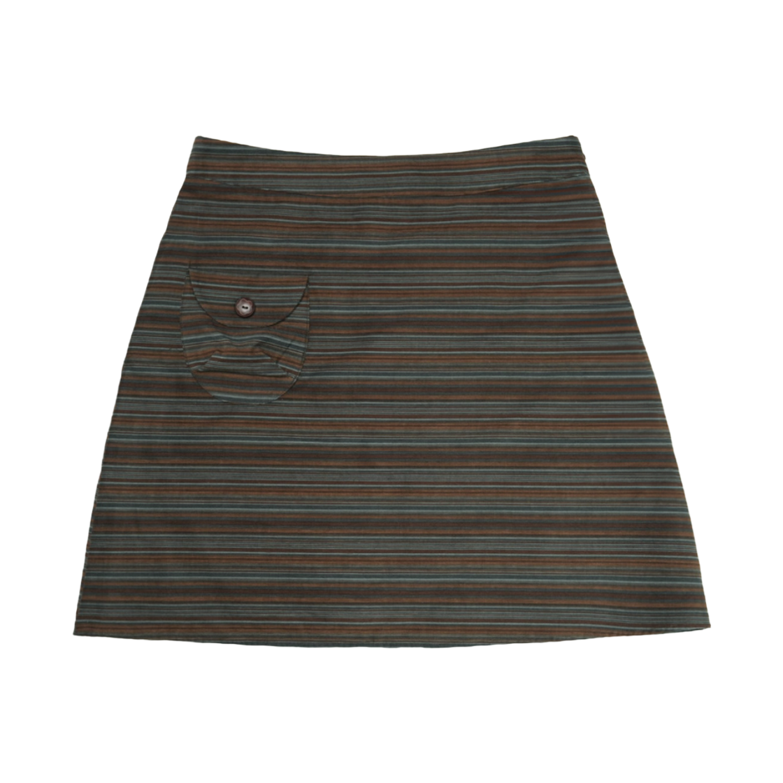 2FCSK001BR Vintage Stripe Corduroy Midi Skirt Brown