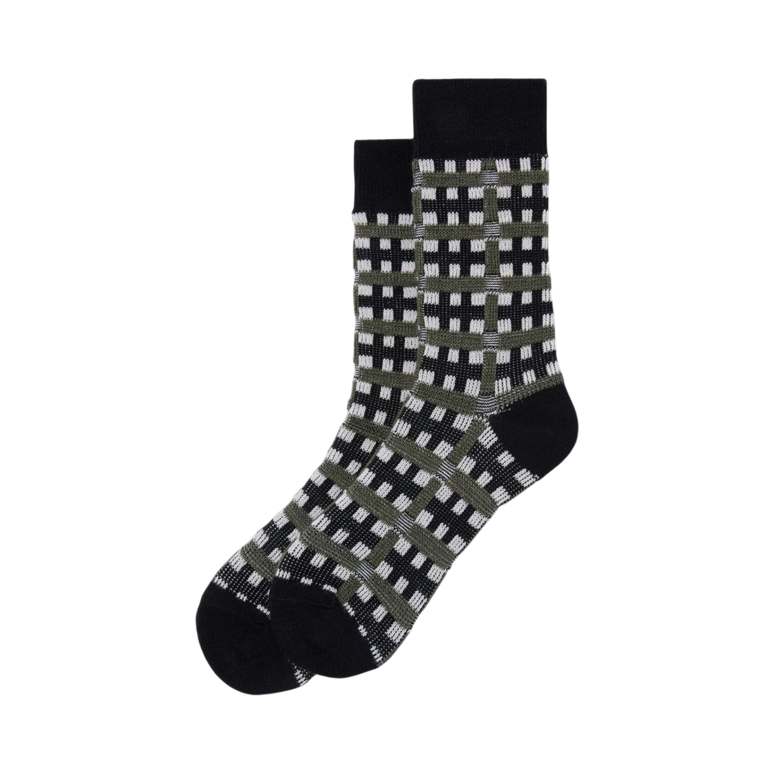 CALAX26513GRX Customellow Check Socks Green