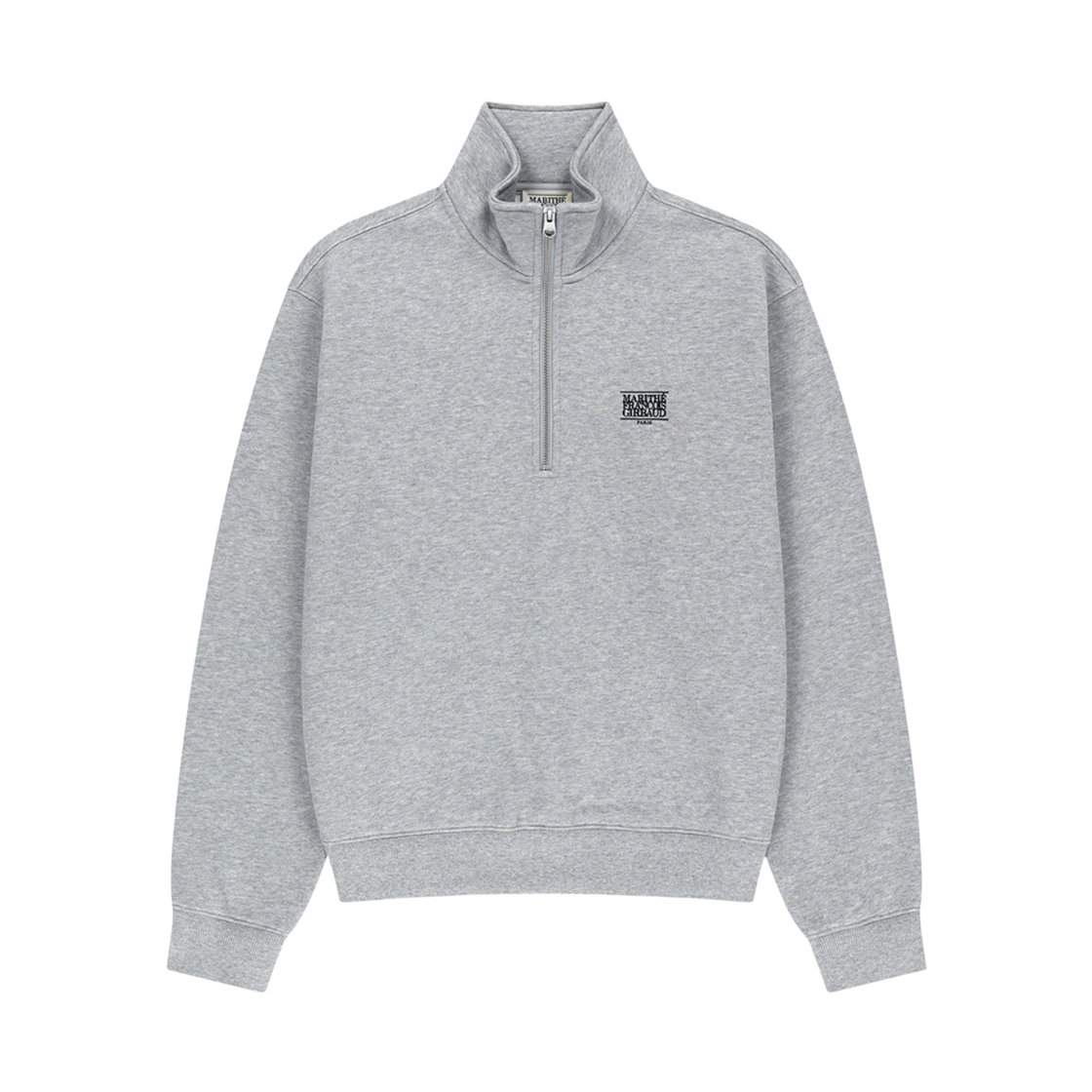 - Marithe Francois Girbaud Small Classic Logo Half Zip Up Sweatshirt Heather Gray