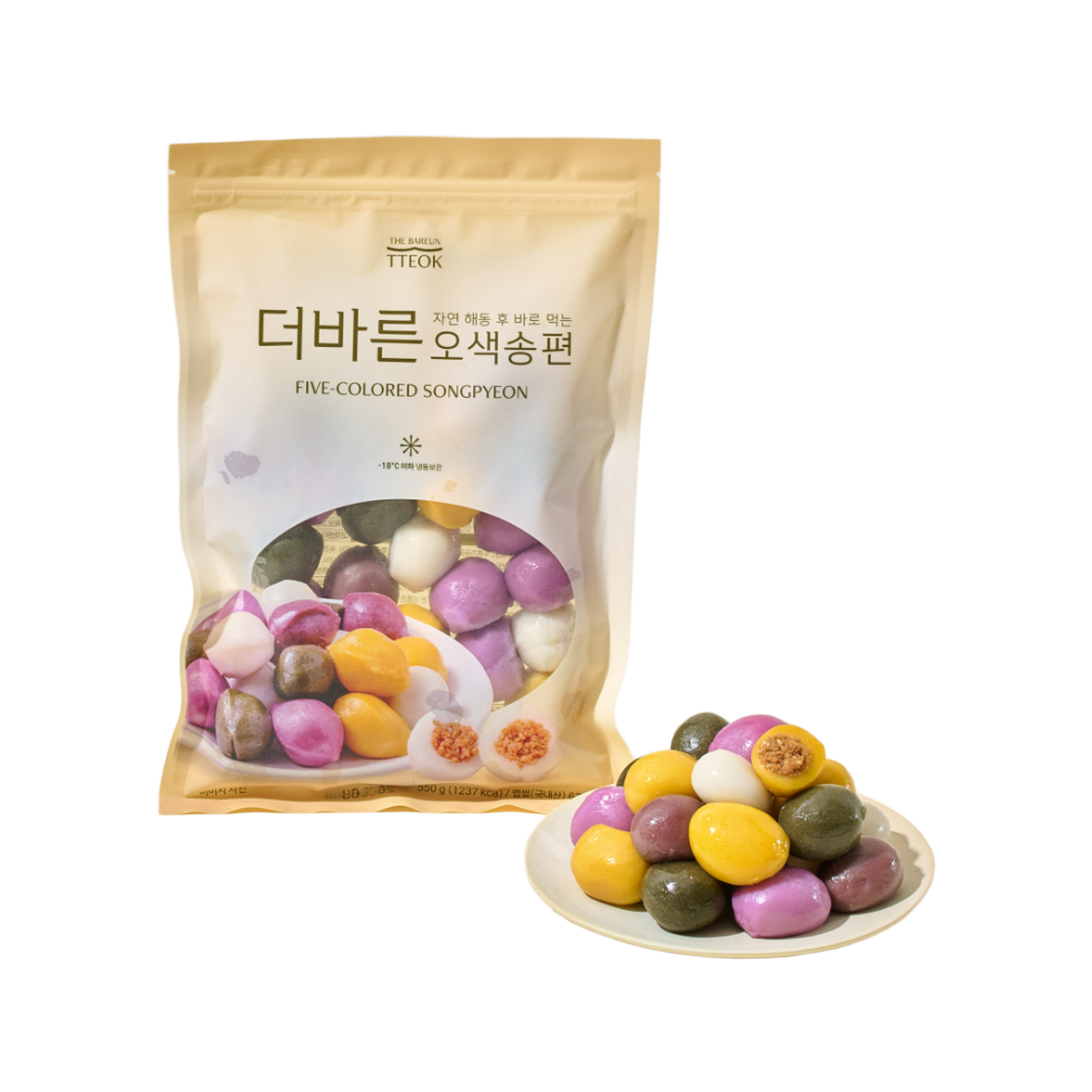 더바른떡 자연해동 오색송편 550g X 2봉(THE BAREUN TTEOK Five-Colored Songpyeon) - 2