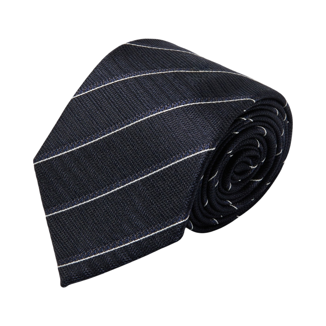 커스텀멜로우 네이비 스트라이프 타이(Customellow Striped Tie Dark Navy)