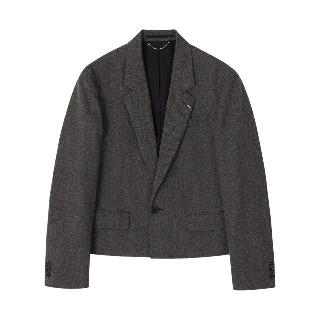 SI5JK740BR SONGZIO COLLECTION Artisanal One Button Cropped Blazer Brown Check