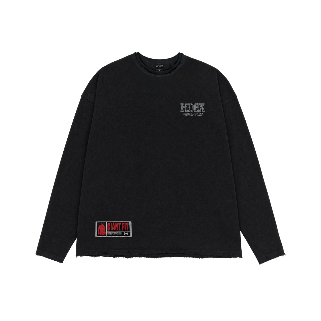 에이치덱스 코어 자이언트핏 컷 오프 스웨트 셔츠 블랙(HDEX Core Giant Fit Cut-Off Sweatshirt Black)