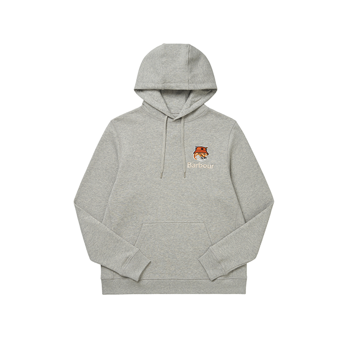 MOL0569 MOL GY52 [25% 쿠폰] Barbour x Maison Kitsune Fox Head Hoodie Grey Marl