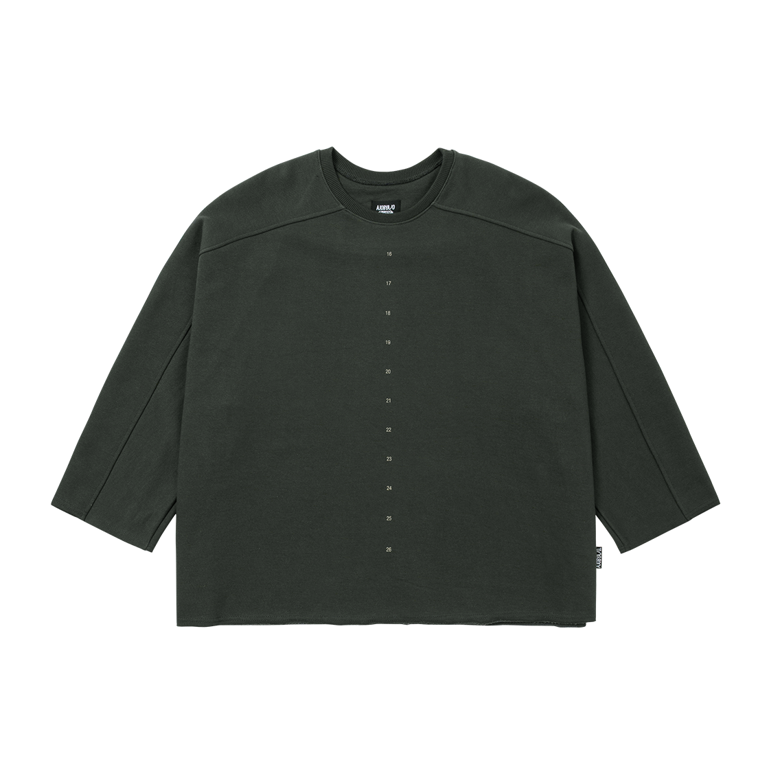 아조바이아조 10주년 기념 래글런 스웻셔츠 차콜(AJOBYAJO 10th Anniversary Raglan Sweatshirt CHARCOAL)