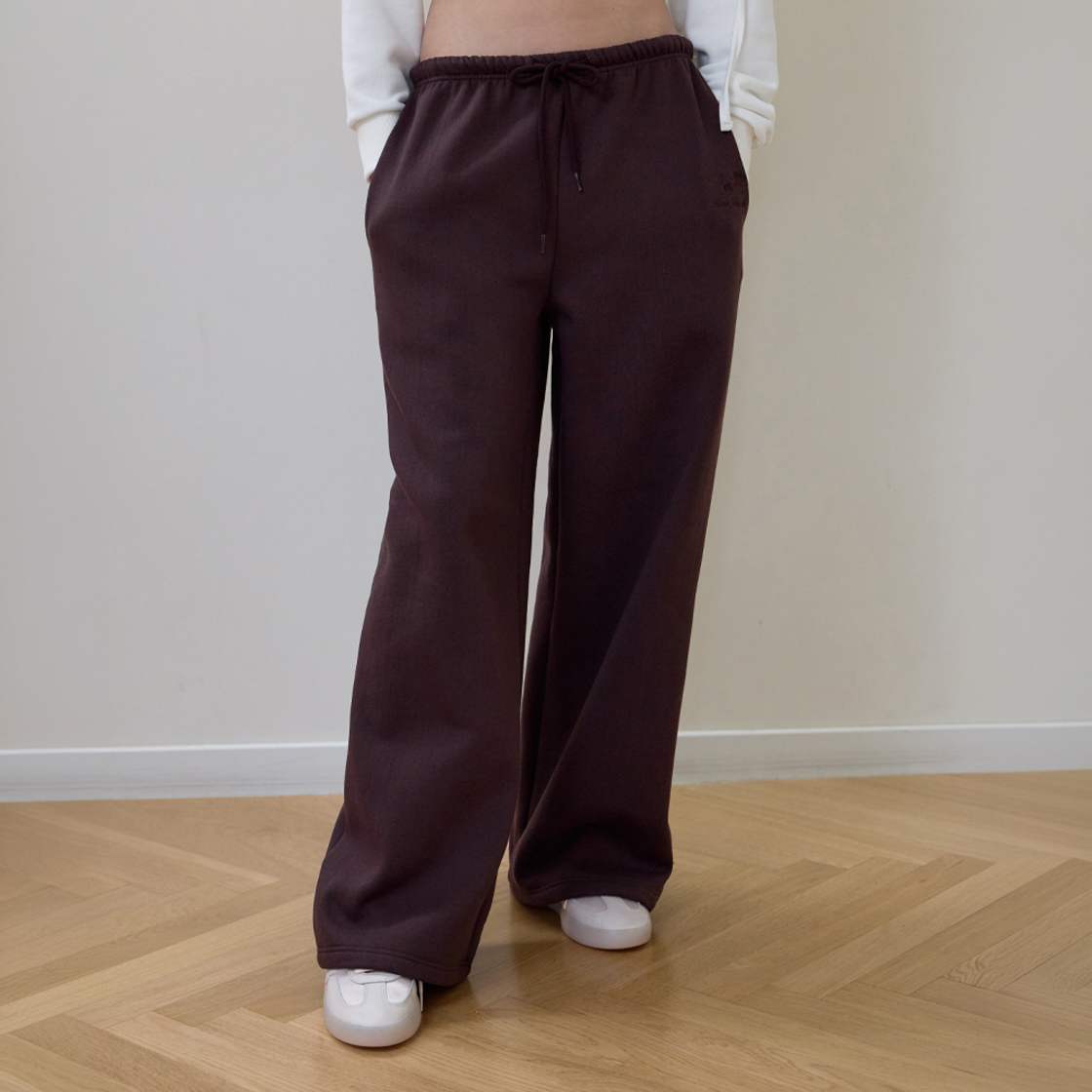 로제프란츠 로즈 자수 와이드 스웨트팬츠 [브라운](Rosefrantz Rose Embroidery Wide Sweatpants [Brown]) - 6