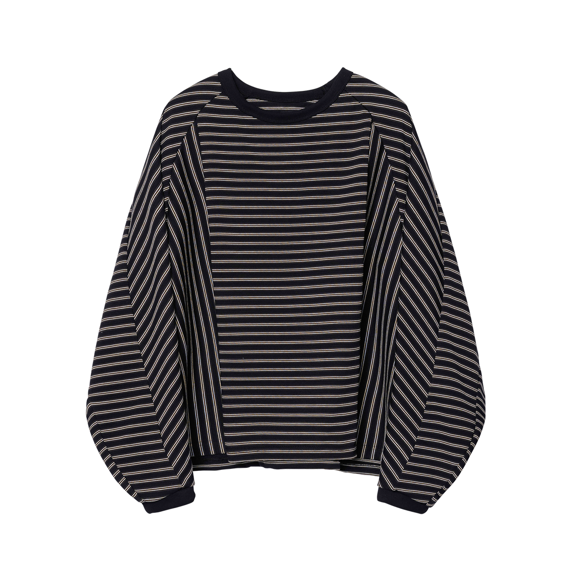 아조바이아조 스컬프티드 래글런 스트라이프 롱 슬리브 블랙(AJOBYAJO Sculpted Raglan Stripe Long Sleeve BLACK)