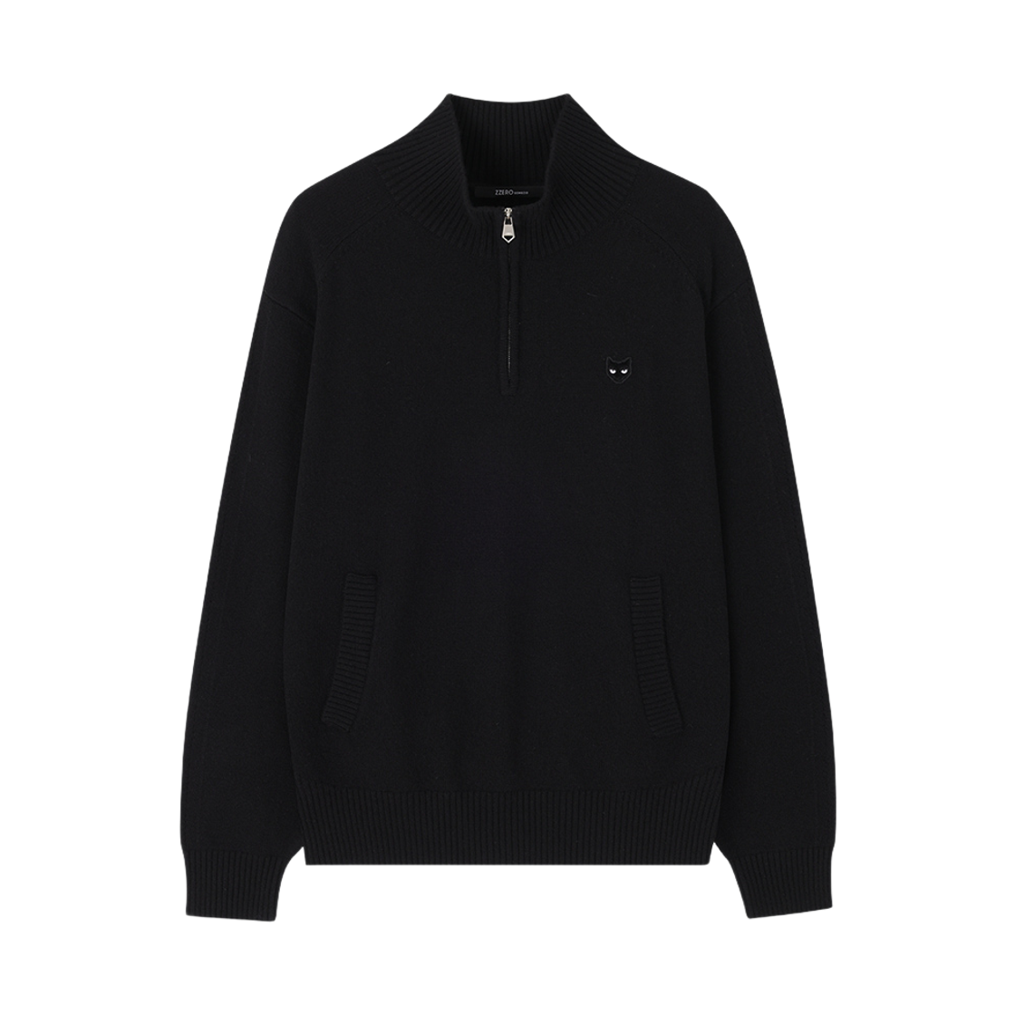 SI5KT806BK SONGZIO ZZERO Cashmere Blend Half Zip Up Black