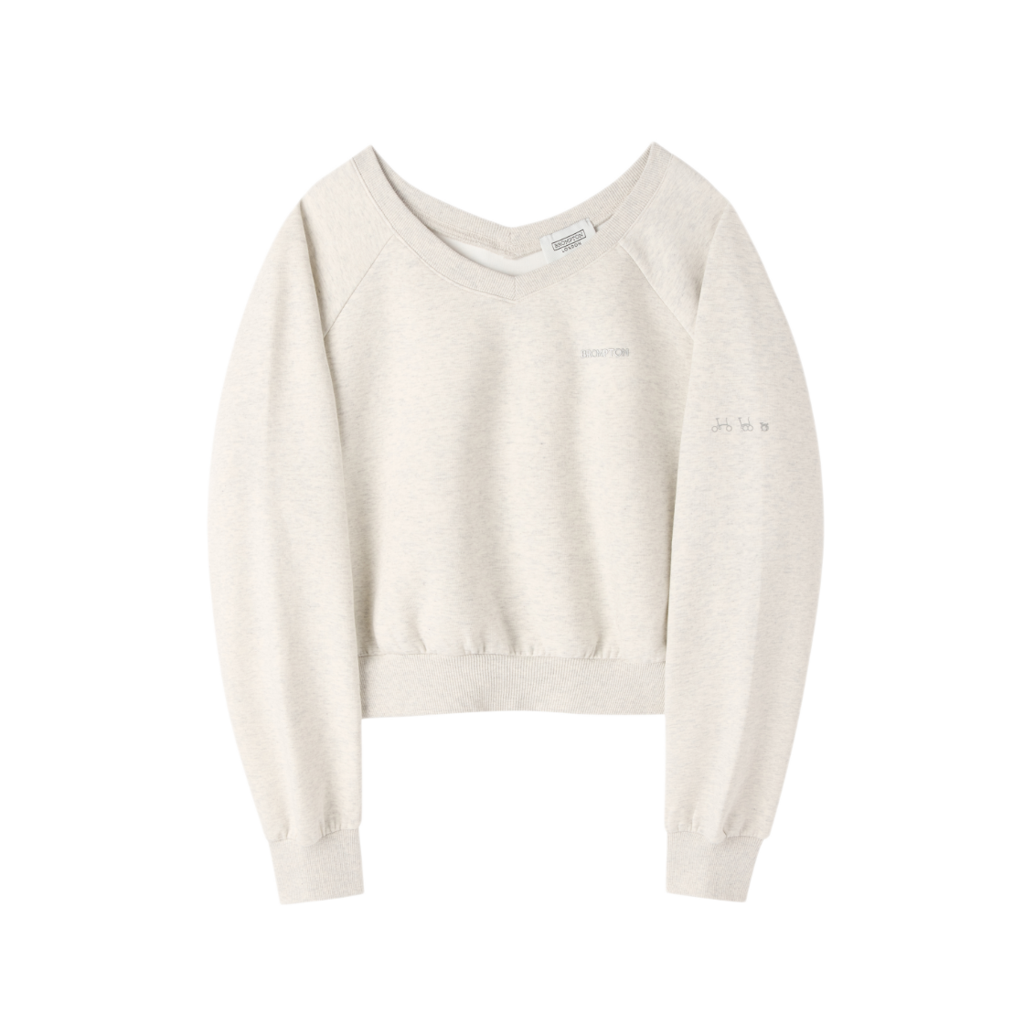 P263WSW161035 BROMPTON LONDON W V-Neck Sweatshirt Oatmeal