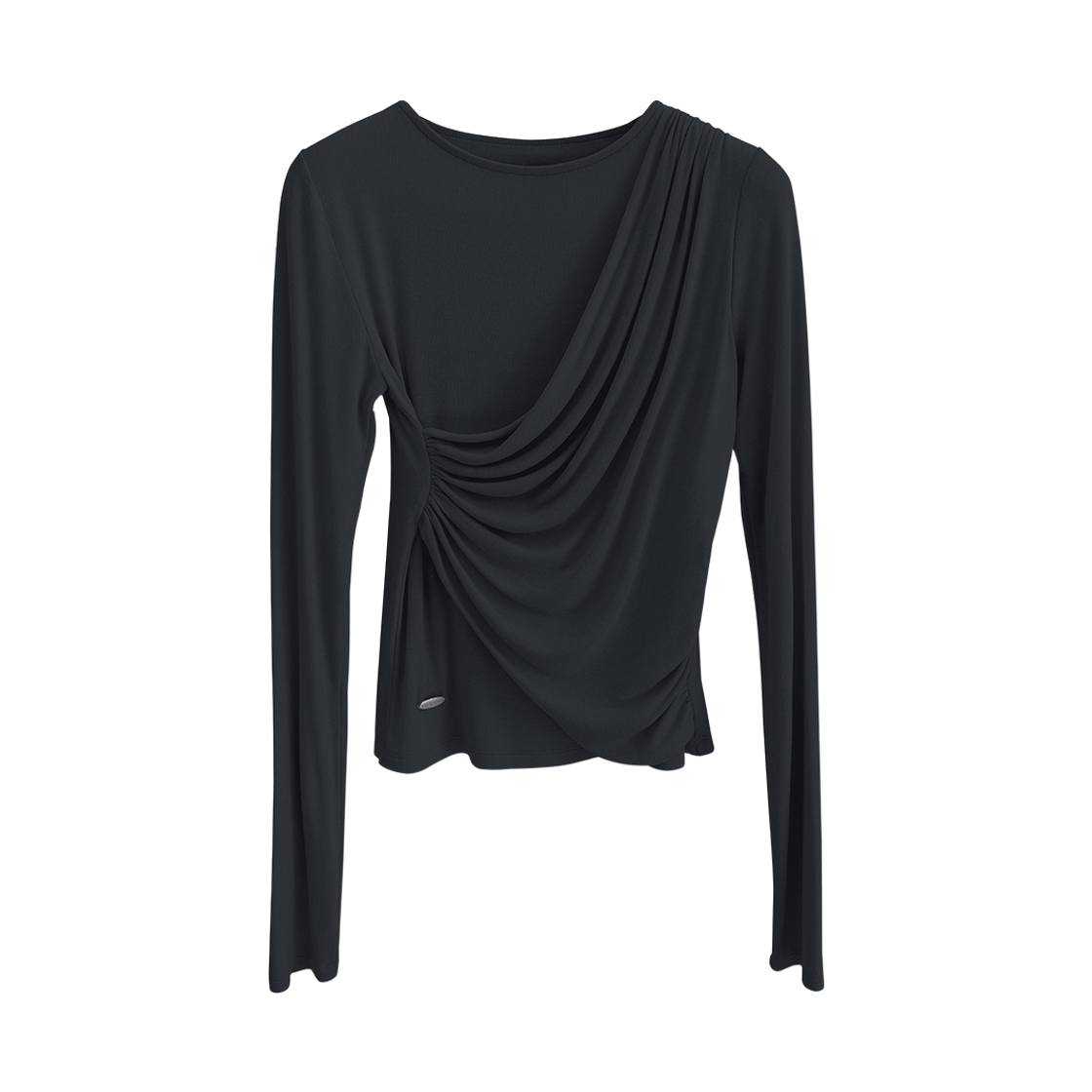비바셔스 브리이에 셔링 드레이프 티 차콜(VIVACIOUS Briller Shirring Drape Tee CHARCOAL) - 2