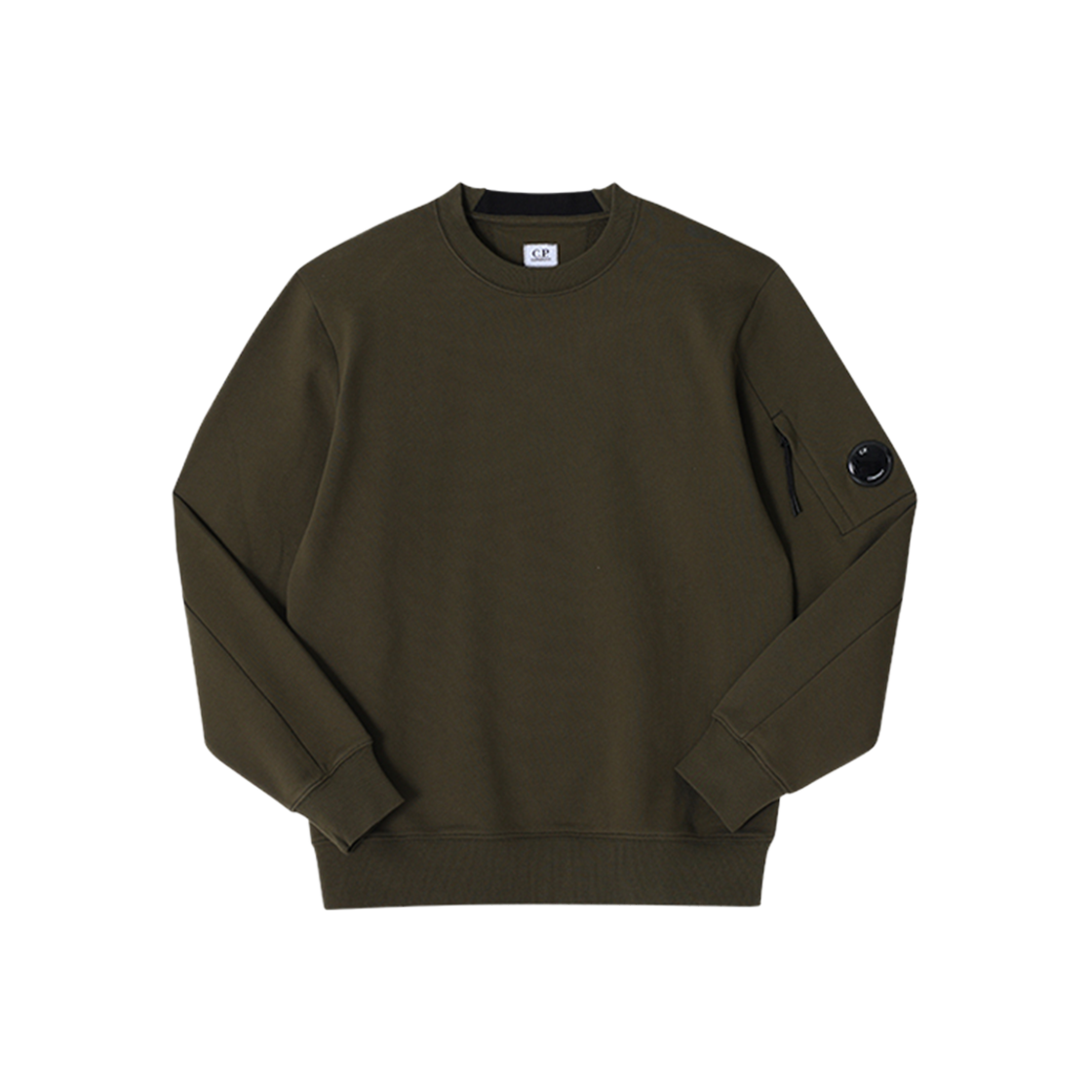18CMSS023A 005086W 683 [25% 쿠폰] C.P. Company Lens Wappen Cotton Sweatshirt Khaki - 25SS