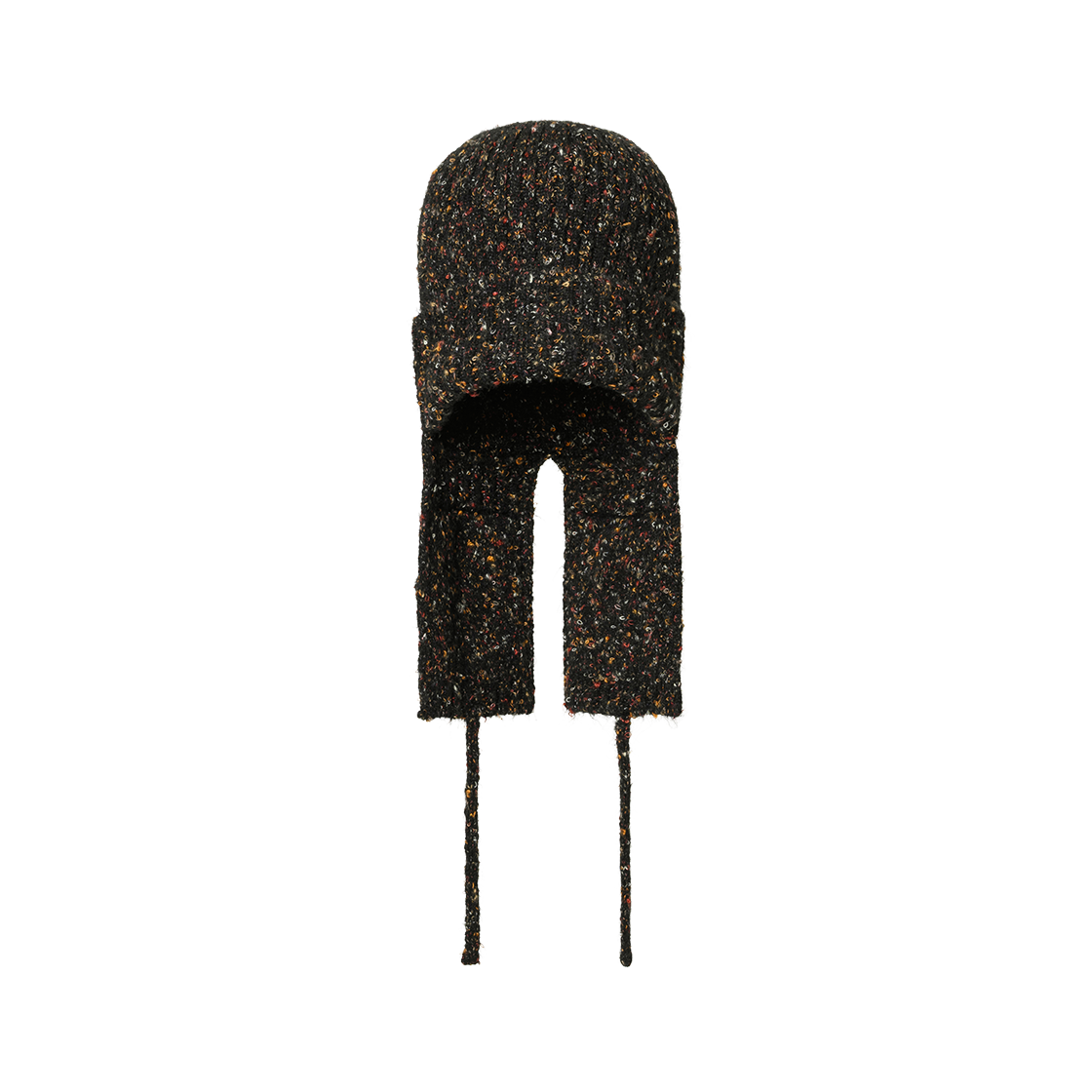 AJ264HT004BK AJOBYAJO Speckled Knit Trooper Hat Black