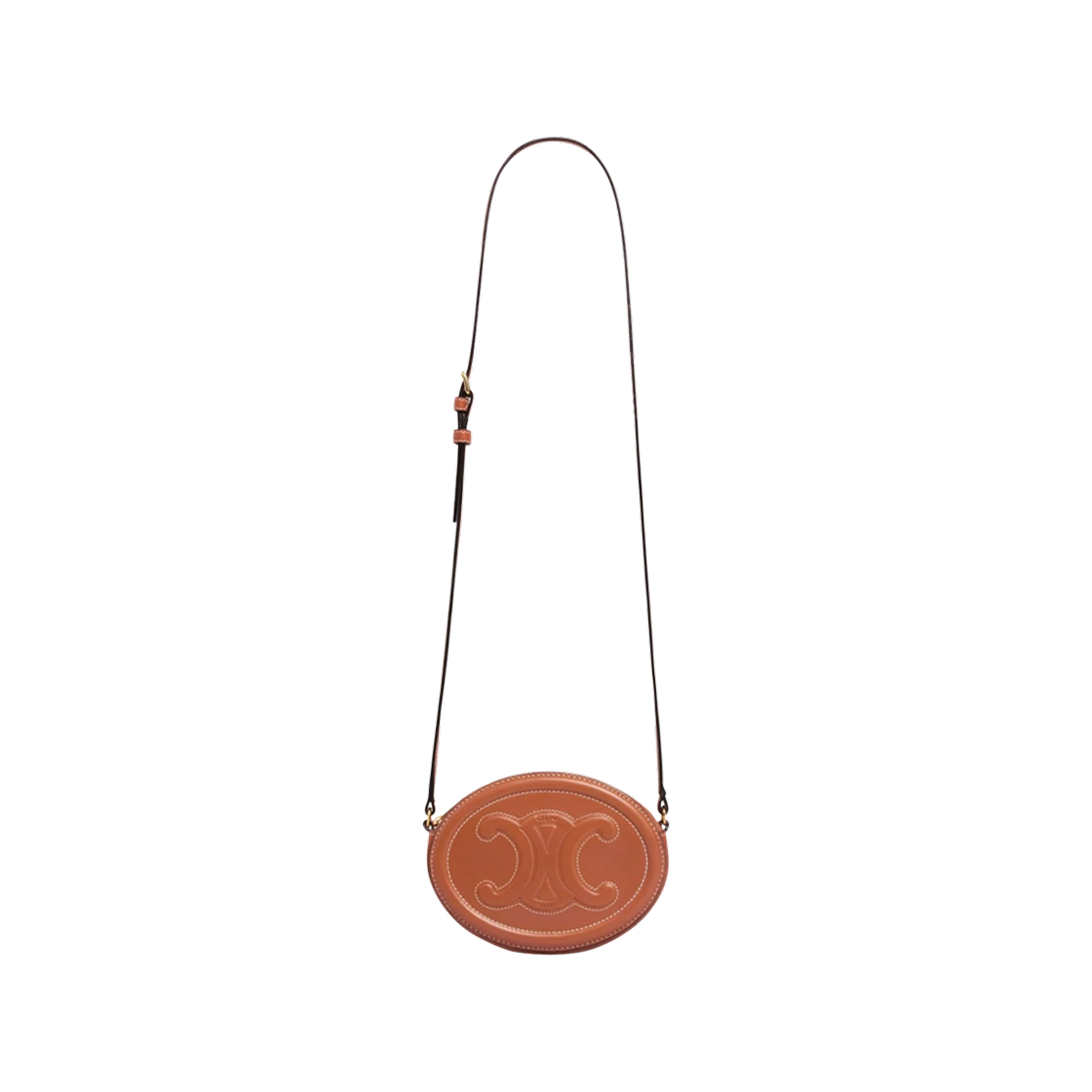 셀린느 스무스 카프스킨 크로스바디 오발 퍼스 레더 트리옹프 탄(Celine Crossbody Oval Purse Cuir Triomphe in Smooth Calfskin Tan) - 4