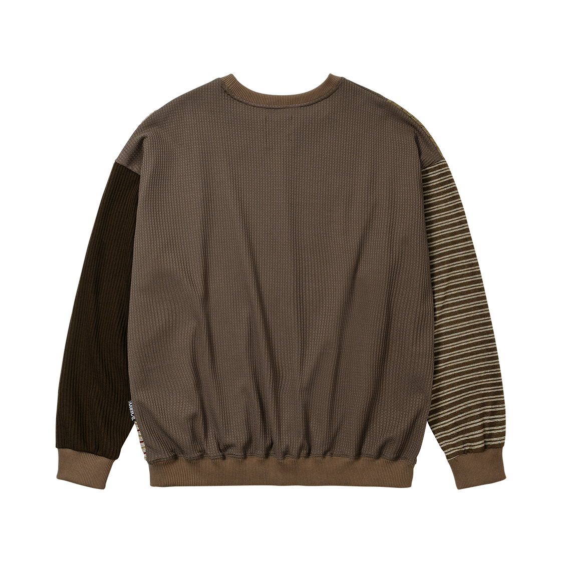 아조바이아조 믹스드 패브릭 패널 스웻셔츠 브라운(AJOBYAJO Mixed Fabric Panel Sweatshirt Brown) - 2
