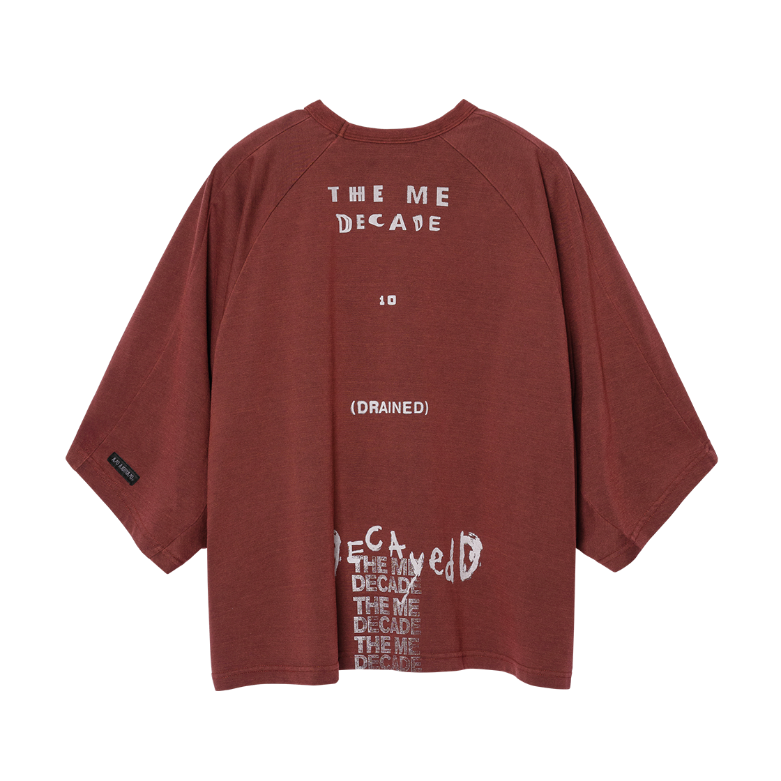 아조바이아조 워시드 더 미 데케이드 스컬프티드 티셔츠 버건디(AJOBYAJO Washed The Me Decade Sculpted Raglan T-Shirt BURGUNDY) - 2