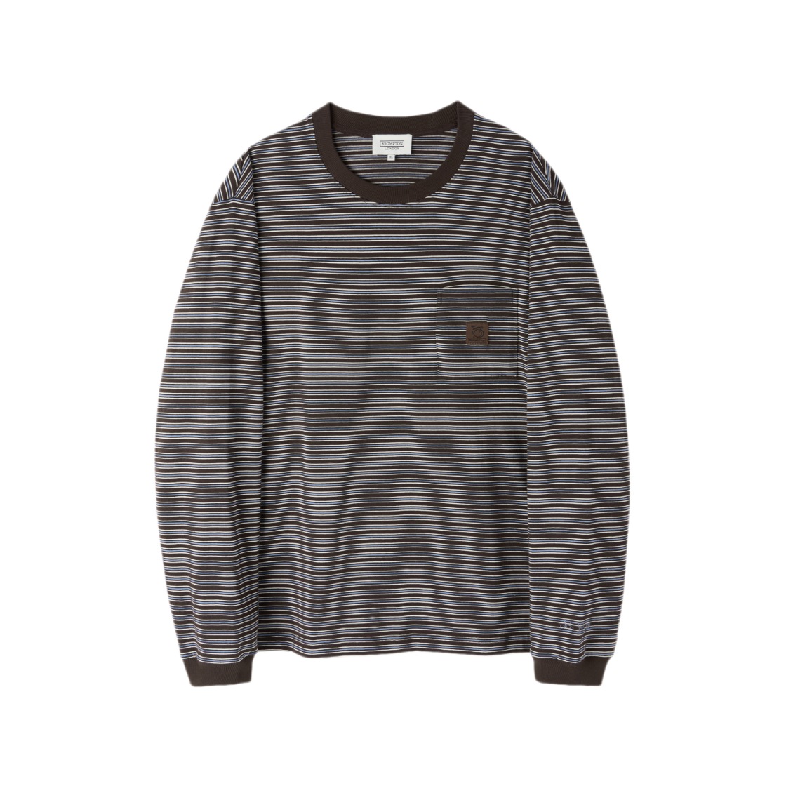 P263UTS101080 BROMPTON LONDON Stripe T-Shirt Brown