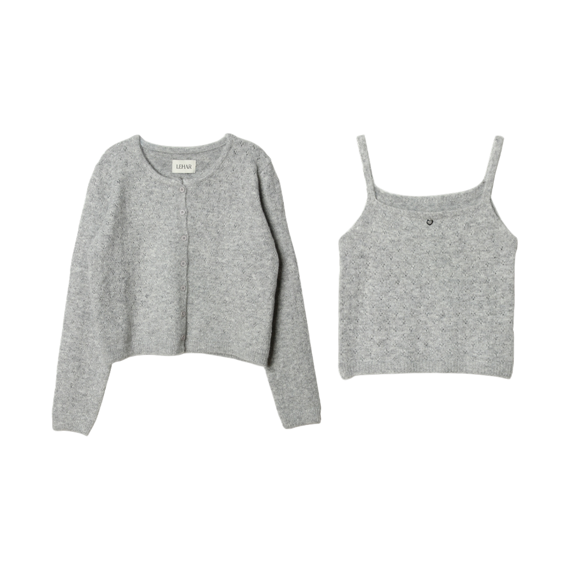 P0000RLE maisonlehar Line Knit Set (Cardigan+Sleeveless) 2color