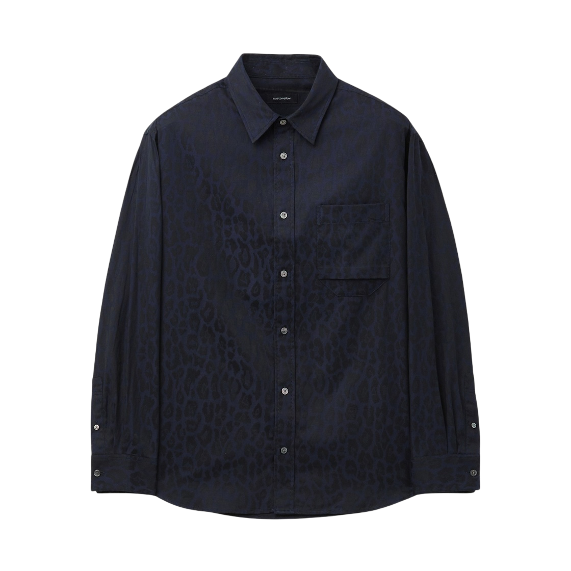 CWSAA26513NYD Customellow Relaxed-Fit Leopard Shirt Dark Navy
