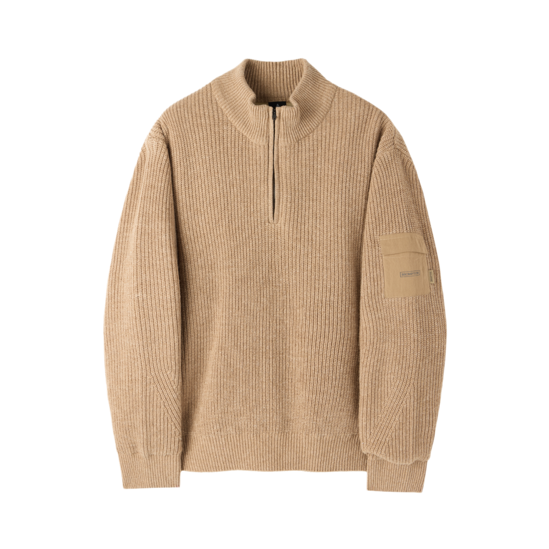 P264MKT142080 BROMPTON LONDON Half Zip-Up Sweater Brown