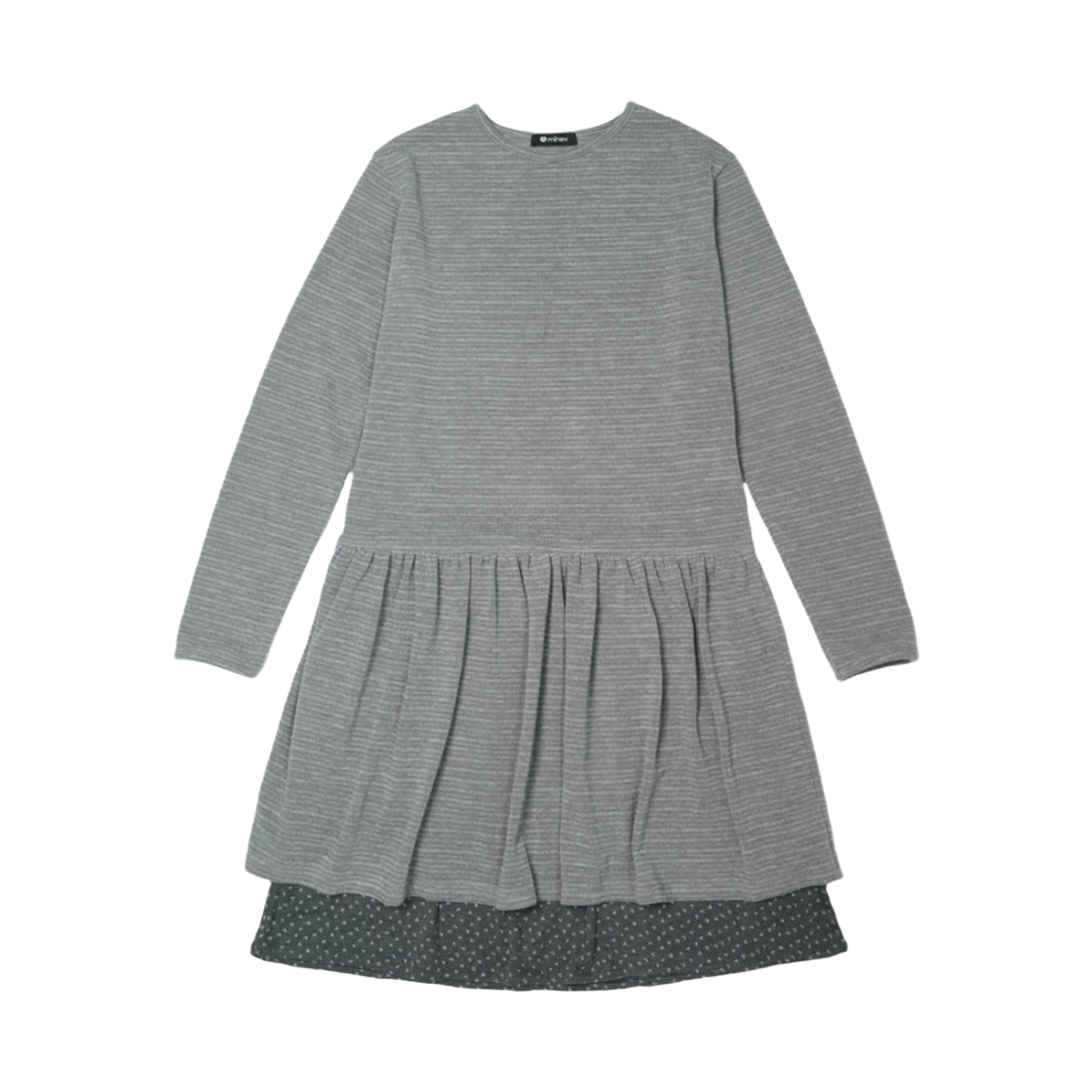 2FCOP001G Knit Floral Layered Dress Gray
