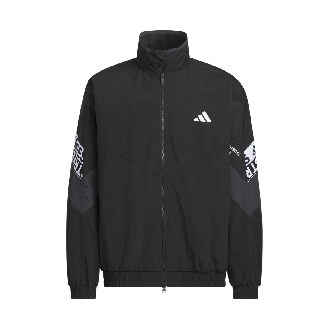 KA1265 Adidas Wording Pack Loose Fit Mesh Lined Woven Jacket Black - KR Sizing
