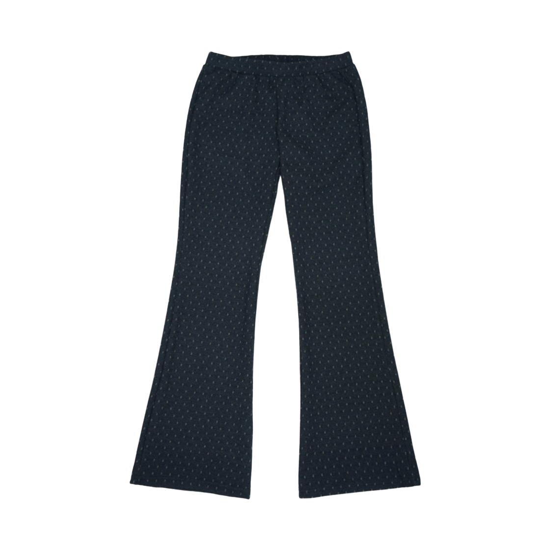 2FCPT001N Dot Jacquard Low-Rise Bootcut Pants Navy