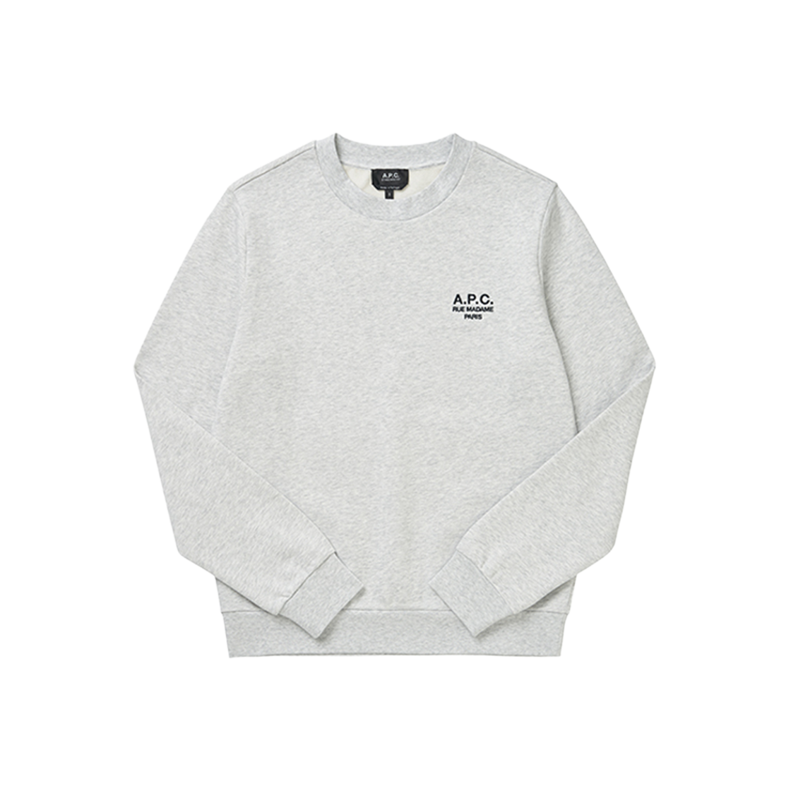 COHBV M27913 TPN GRIS CHINE/NOIR [25% 쿠폰] A.P.C. Standard Rue Madame Sweatshirt Heather Grey Black