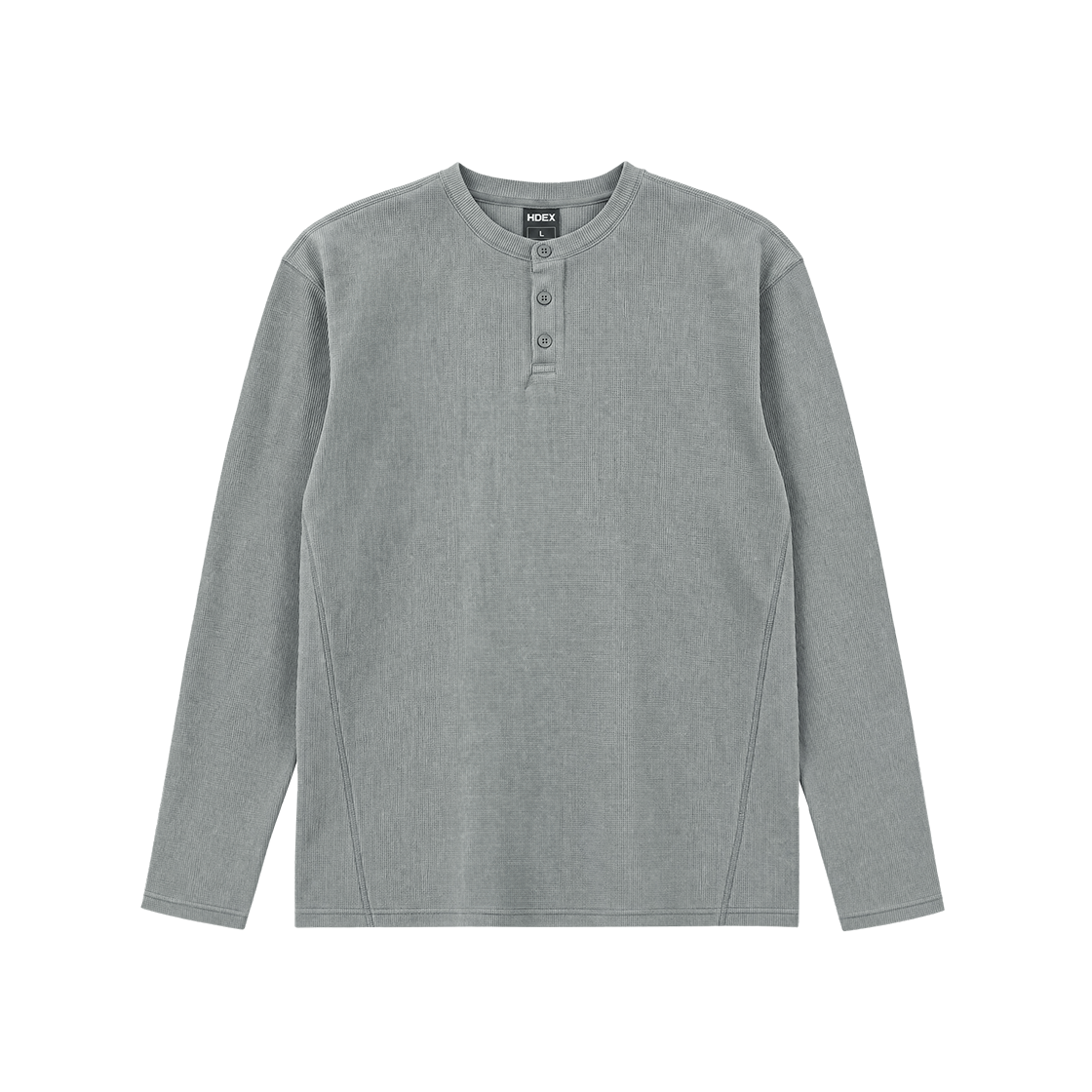 에이치덱스 올드 레거시 와플 헨리넥 롱 슬리브 그레이(HDEX Old Legacy Waffle Henley Neck Long Sleeve Gray)