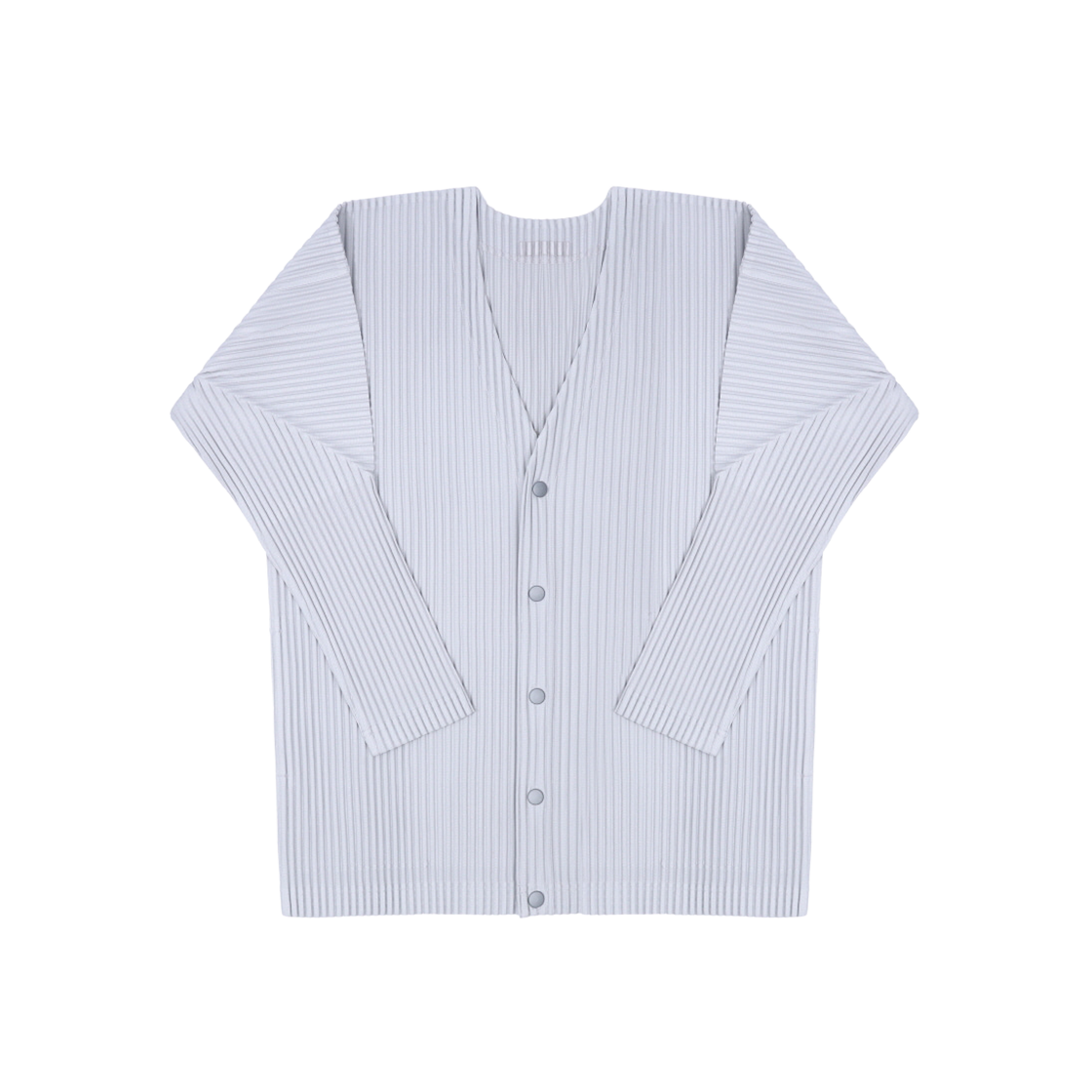 HP67JL541-11 [25% 쿠폰] Homme Plisse Issey Miyake Pleated V-Neck Cardigan Light Gray