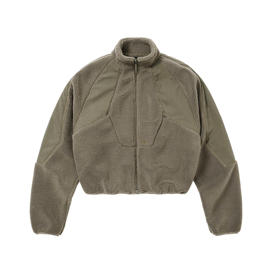 AJ264OT001MC AJOBYAJO Raglan Fleece Nylon Panel Jacket Mocha